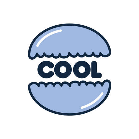 slang bubble concept, cookie with cool word over white background, flat style, vector illustrationのイラスト素材