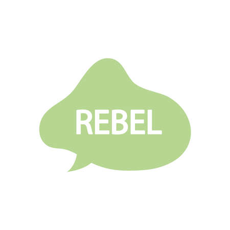 slang bubble concept, speech bubble with rebel word over white background, line fill style, vector illustrationのイラスト素材