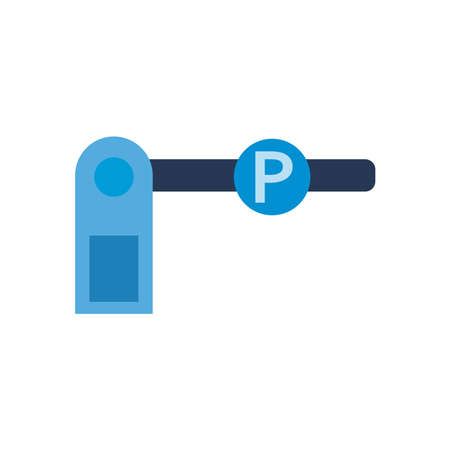 parking gate flat style icon design, Park and transportation theme Vector illustrationのイラスト素材