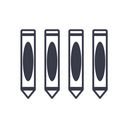 crayons line style icon design, Art design and creativity theme Vector illustrationのイラスト素材