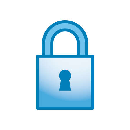 Padlock line and gradient style icon design of Security lock and access theme Vector illustrationのイラスト素材