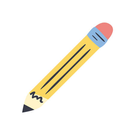 Pencil line and fill style icon design, write office object instrument equipment draw art and learn theme Vector illustrationのイラスト素材