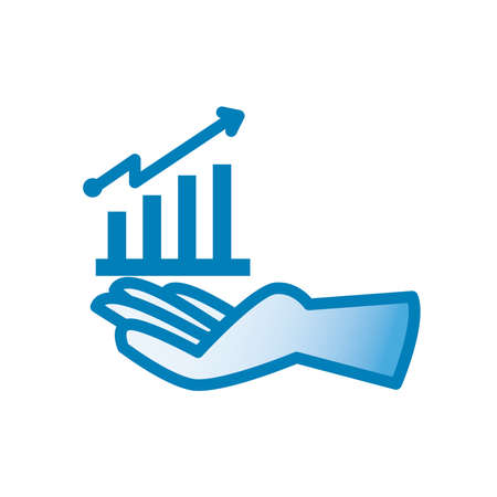 Infographic bars chart line and gradient style icon design, Data information business and analytics theme Vector illustrationのイラスト素材