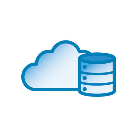 Cloud computing and web hosting line and gradient style icon design, Communication internet and...