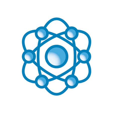 Atom line and gradient style icon design, science chemistry and molecular theme Vector illustrationのイラスト素材