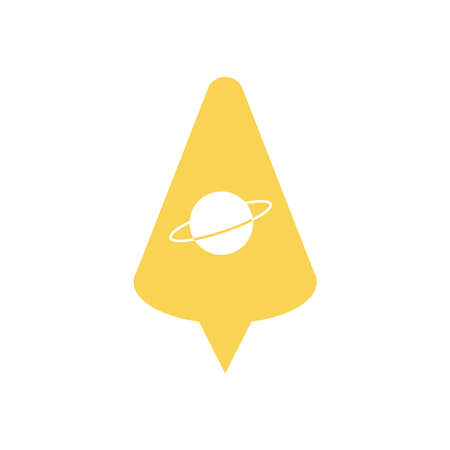 slang bubbles concept, speech bubble with saturn planet icon over white background, line fill style, vector illustrationのイラスト素材
