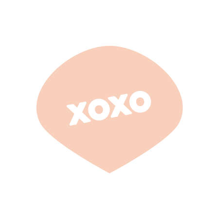 slang bubbles concept, decorative circle with xoxo word over white background, line fill style, vector illustrationのイラスト素材