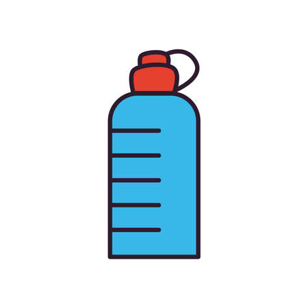 Water bottle line and fill style icon design, Drink beverage mineral liquid fresh natural healthy plastic container clear and cold theme Vector illustrationのイラスト素材