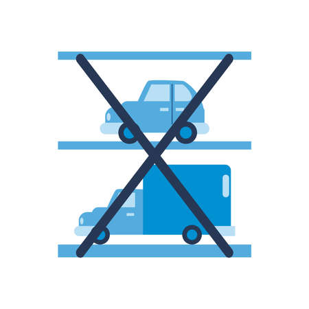 parking road sign and car flat style icon design, Park and transportation theme Vector illustrationのイラスト素材