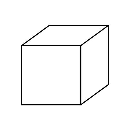 cube geometric shape icon over white background, line style, vector illustrationのイラスト素材