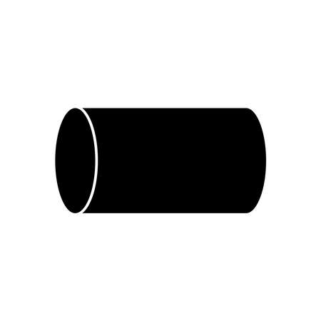 cylinder geometric shape icon over white background, silhouette style, vector illustrationのイラスト素材