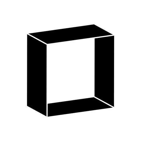 geometric shapes concept, 3d square icon over white background, silhouette style, vector illustrationのイラスト素材