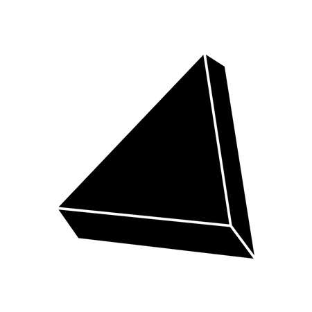 geometric shapes concept, 3d triangle icon over white background, silhouette style, vector illustrationのイラスト素材