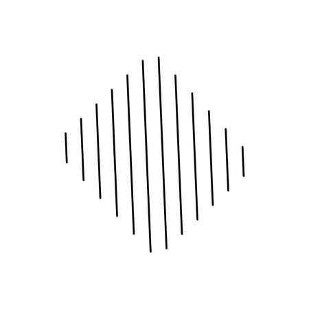 geometric shapes concept, stripes in rhombus shape icon over white background, silhouette style, vector illustrationのイラスト素材
