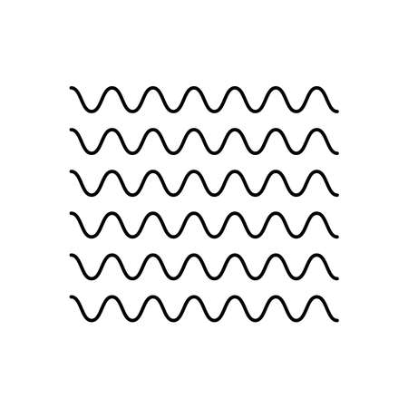 wavy lines in square shape icon over white background, line style, vector illustrationのイラスト素材
