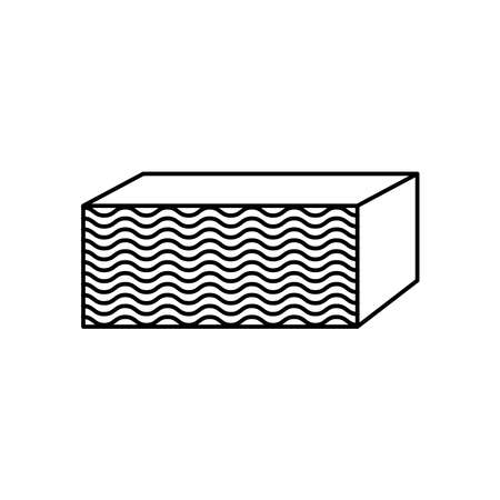 parallelepiped shape with abstract design over white background, line style, vector illustrationのイラスト素材