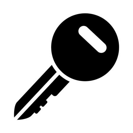key icon over white background, silhouette style, vector illustrationのイラスト素材