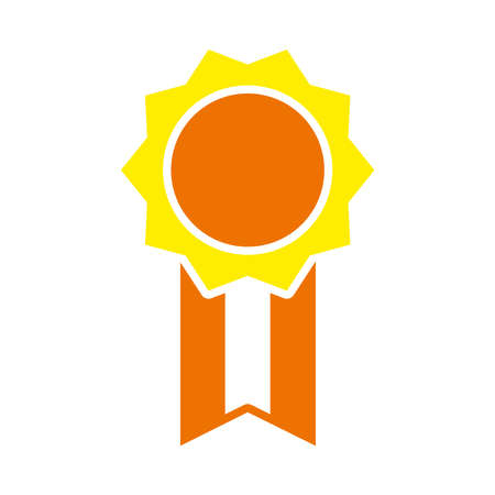award medal icon over white background, flat style, vector illustrationのイラスト素材