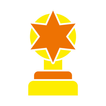 star trophy icon over white background, flat style, vector illustrationのイラスト素材