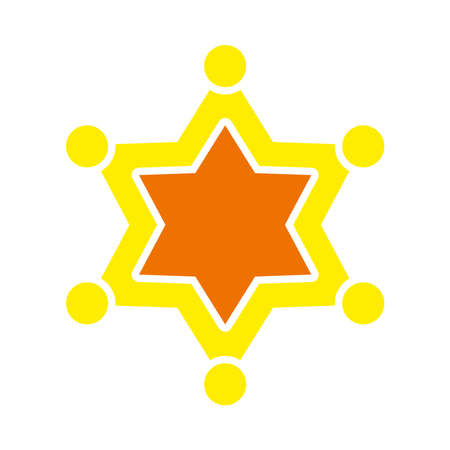 sheriff star icon over white background, flat style, vector illustrationのイラスト素材
