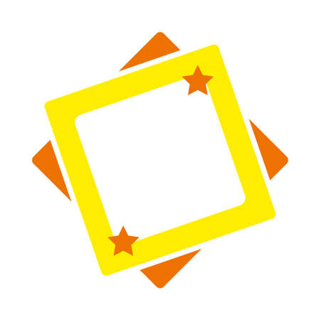 decorative frames with stars icon over white background, flat style, vector illustrationのイラスト素材