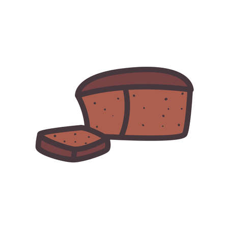 bread line and fill style icon design, bakery food shop breakfast traditional quality premium cooking menu meal theme Vector illustrationのイラスト素材