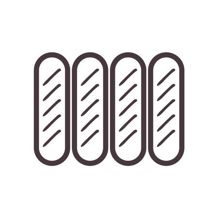 sausages line style icon design, food eat restaurant and menu theme Vector illustrationのイラスト素材