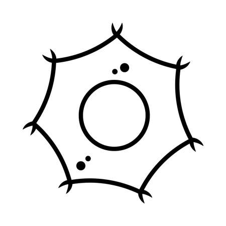 adenovirus shape icon over white background, line style, vector illustrationのイラスト素材