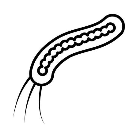 ebola filovirus icon over white background, line style, vector illustrationのイラスト素材