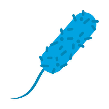 spirilla bacteria icon over white background, flat style, vector illustrationのイラスト素材