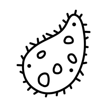 plague bacteria shape icon over white background, line style, vector illustrationのイラスト素材