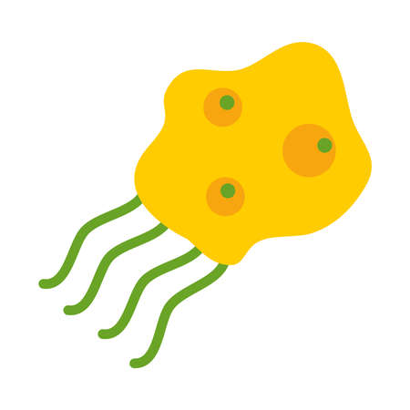 helicobacter shape icon over white background, flat style, vector illustrationのイラスト素材