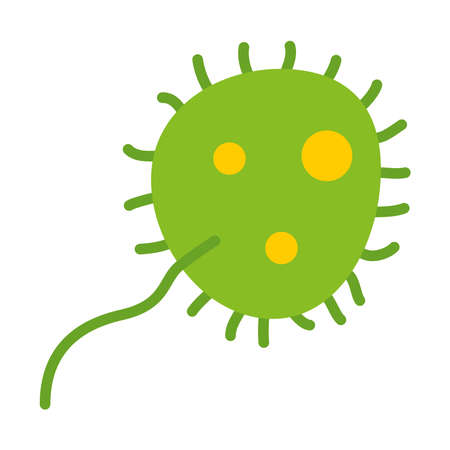 icon of bacteria shape icon over white background, flat style, vector illustrationのイラスト素材