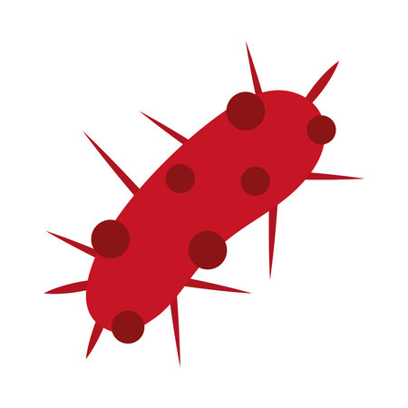e coli bacteria icon over white background, flat style, vector illustration