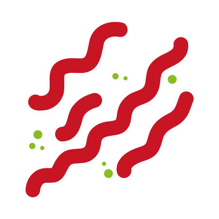 ebola virus icon over white background, flat style, vector illustrationのイラスト素材