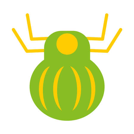 bacteria microbe icon over white background, flat style, vector illustrationのイラスト素材