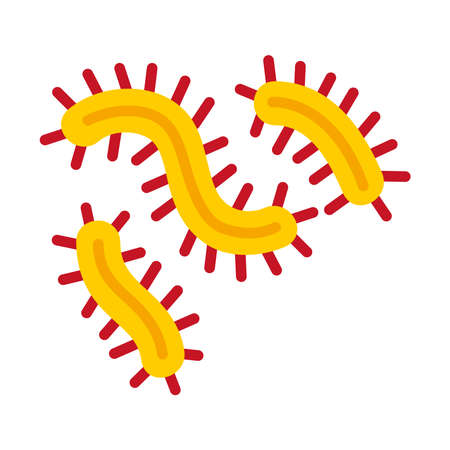 bacillis bacteria shapes icon over white background, flat style, vector illustrationのイラスト素材