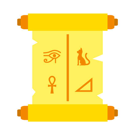 Egyptian Papyrus Icon over white background, flat style, vector illustrationのイラスト素材