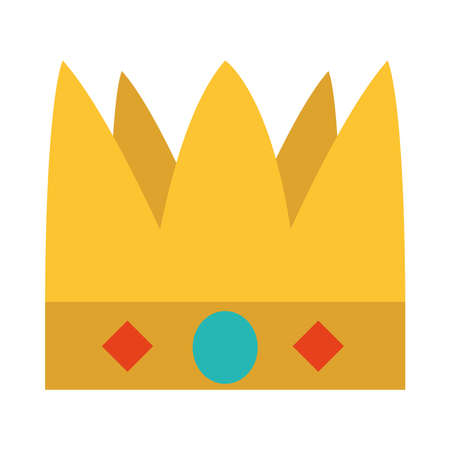 King crown icon over white background, flat style, vector illustrationのイラスト素材