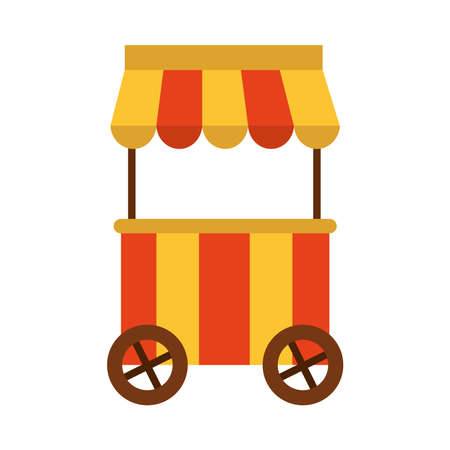 fair cart icon over white background, flat styleのイラスト素材