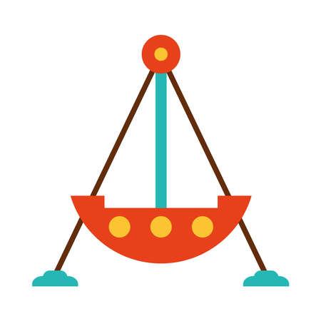 fair ship atracction icon over white background, flat style, vector illustrationのイラスト素材