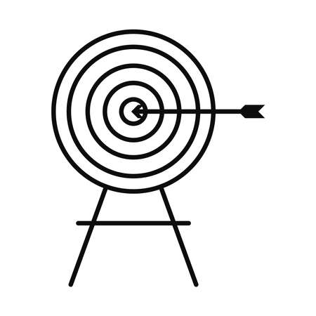 target and bow icon over white background, line style, vector illustrationのイラスト素材