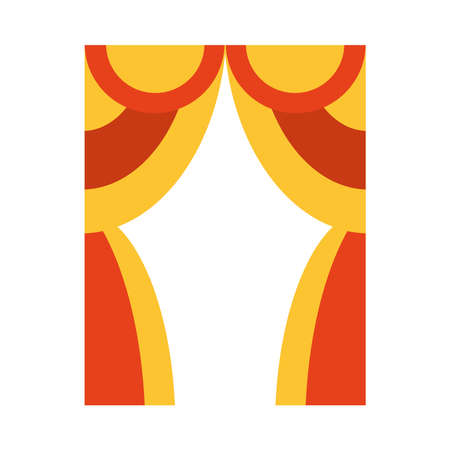 theater curtain icon over white background, flat style, vector illustrationのイラスト素材