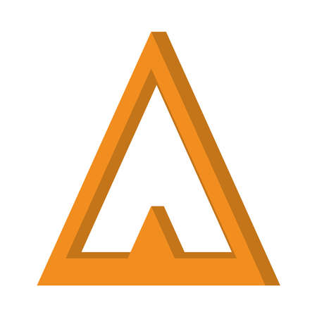 Egyptian Triangle icon over white background, flat style, vector illustrationのイラスト素材