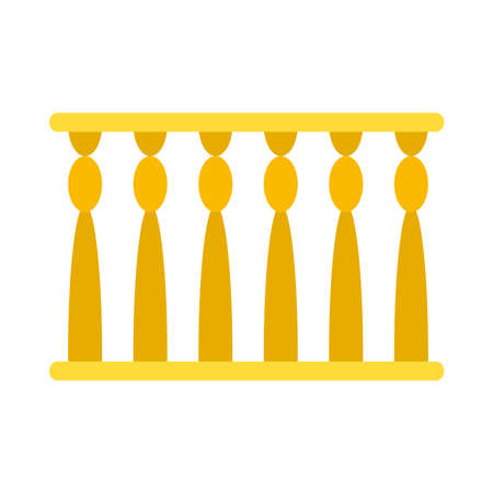 egyptian pillars icon over white background, flat style, vector illustrationのイラスト素材