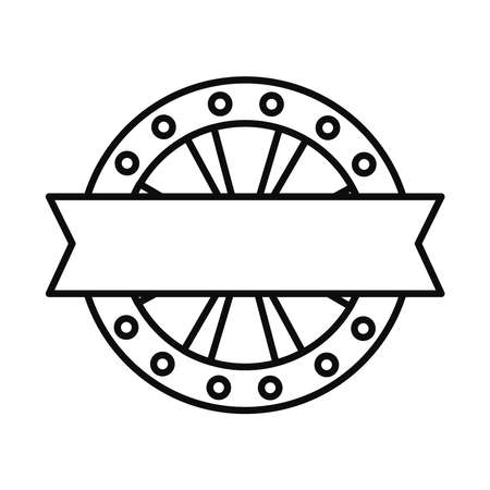 fair badge icon over white background, line style, vector illustrationのイラスト素材