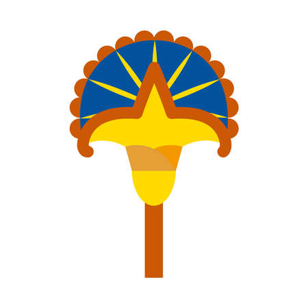 pharaon scepter flower icon over white background, flat style, vector illustrationのイラスト素材