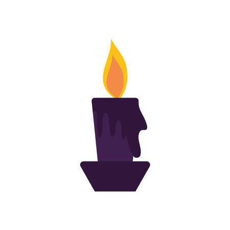 candle icon over white background, flat style, vector illustrationのイラスト素材