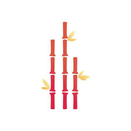 Chinese bamboo gradient style icon design, China culture asia and oriental theme Vector illustrationのイラスト素材