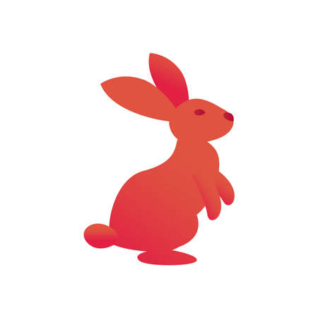 Cute rabbit gradient style icon design, Animal zoo life nature and character theme Vector illustrationのイラスト素材